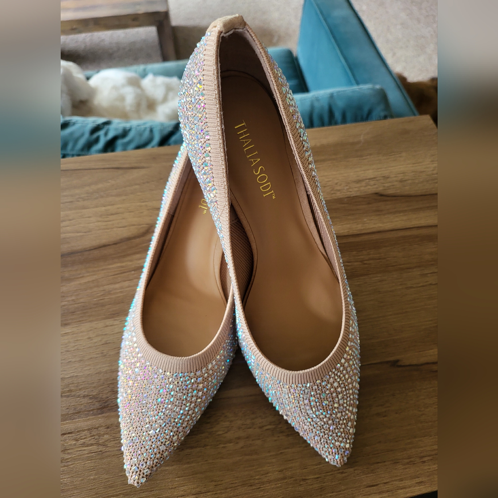 Thalia Sodi Crystal Glitter Pumps- New